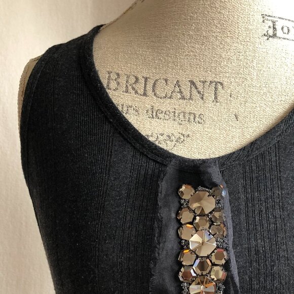 AUTHENTIC Vera Wang Embellished Tank Top: Size S - Picture 4 of 14
